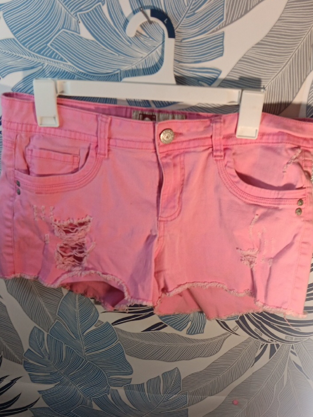 lei Pink Distressed Denim Cutoff Shorts